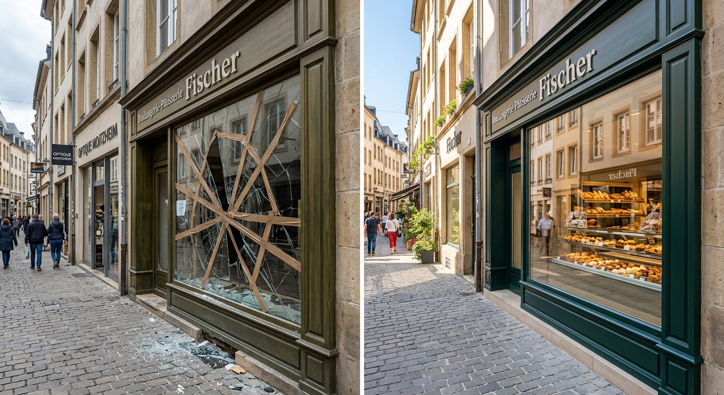 Remplacement de vitrine commerciale